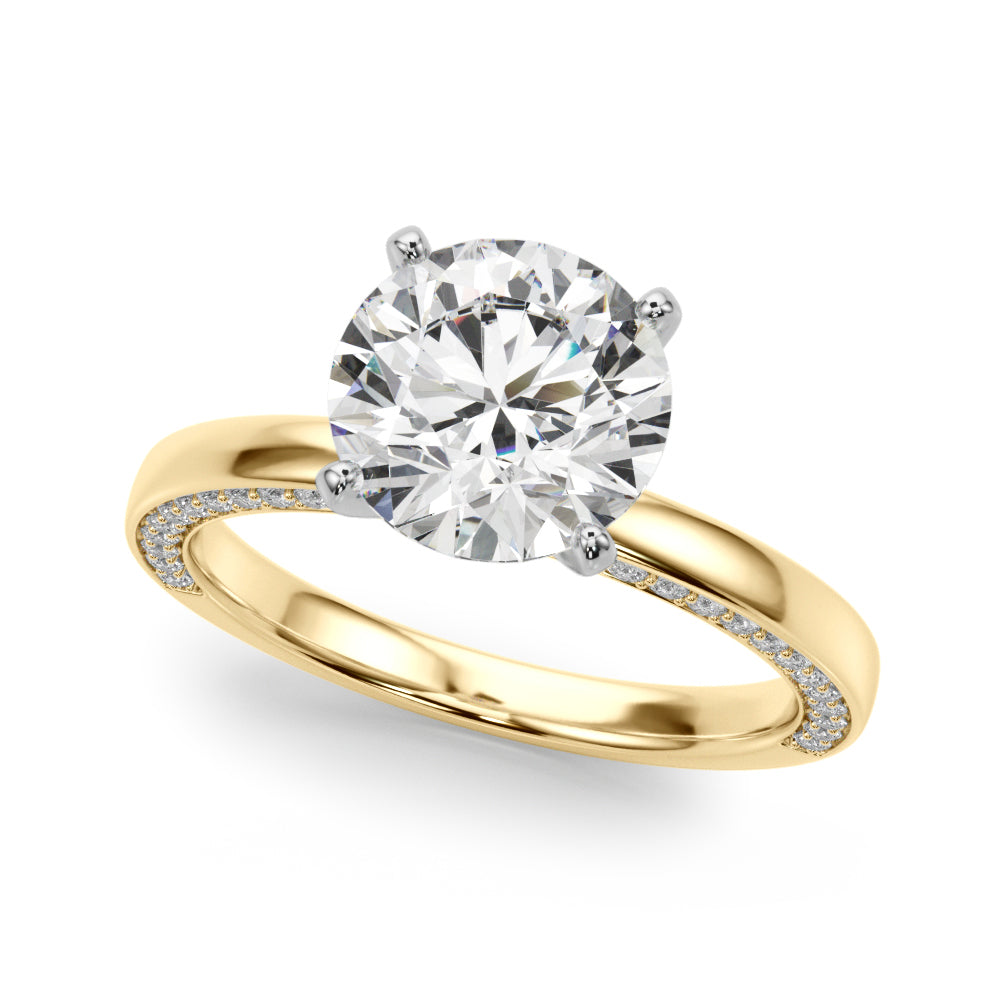14K Engagement Ring w/ Side Diamonds – Rondels Jewelry | Engagement ...