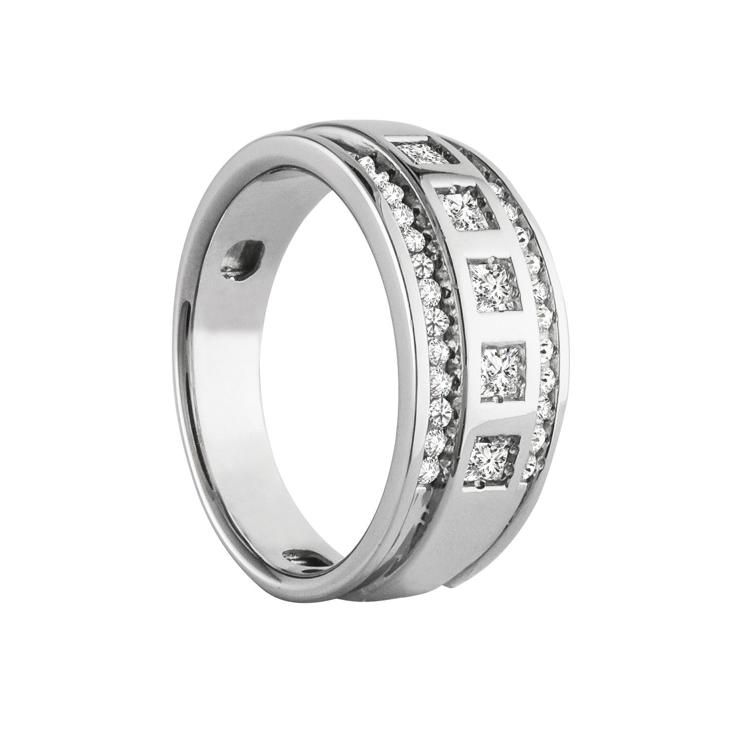14K Men's Ring Square and Round Diamonds – Rondels Jewelry | Engagement ...
